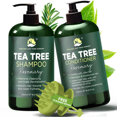 Shampoing Terramed Just Think Comfort romarin arbre-a-the en flacon, soin cuir chevelu