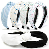 TERSE bandeau bleu-blanc rayé, accessoire polyvalent pour toutes les tenues.