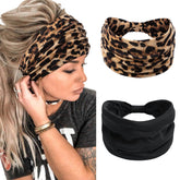 Bandeau TERSE large imprimé leopard pour femmes, maintien fiable pendant l’entraînement.