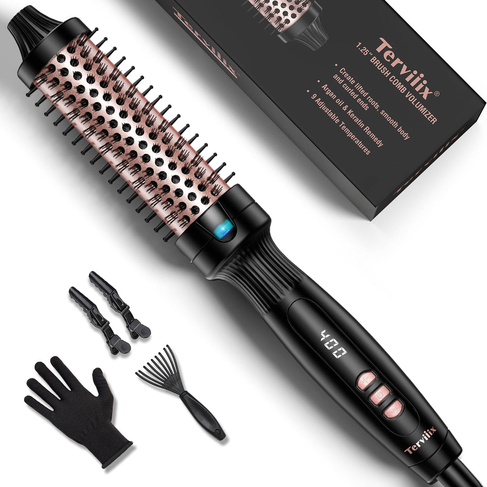 Terviiix brosse thermique ronde 1,25 pouce tourmaline pour du volume et des boucles souples.