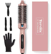 Brosse thermique Terviiix en céramique tourmaline pour volume racine et brillance sans frisottis.