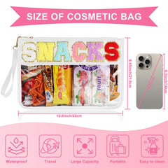 Pochette TESAFNG de voyage avec anse et fermeture éclair transparente.
