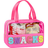 TESAFNG sac snack voyage avec patch chenille, idéal pour le maquillage