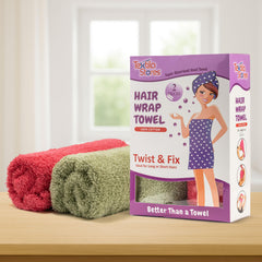 Textila turban coton vert, légère protection contre les frisottis.