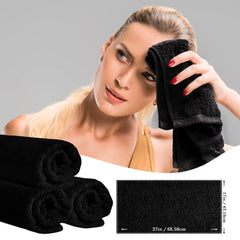TEXTILE EMPIRE – serviettes salon noir 16x27, séchage rapide et absorption.