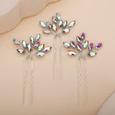 Teyglen broches cheveux cristal AB couleur ensemble, maintien élégant pour coiffure nuptiale.