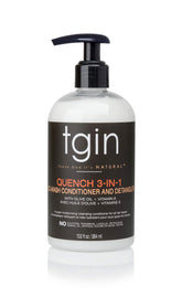 tgin Quench 3-en-1 Co-Wash – bouteille, hydratation durable des boucles.
