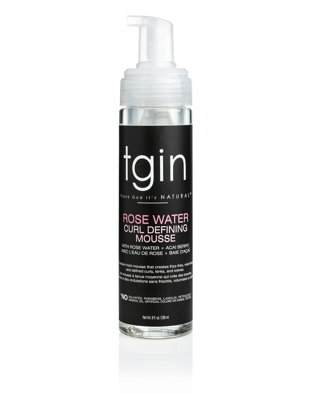 tgin Rose Water Mousse – définition légère des boucles sans alourdir