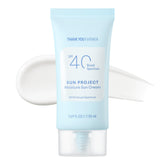 THANKYOU FARMER Sun Project Moisture SPF 40 tube front, fragrance-free protection for sensitive skin.