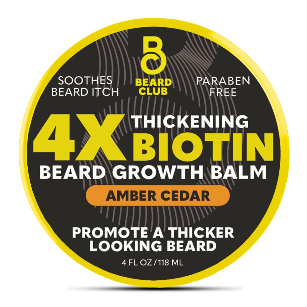 The Beard Club Biotin Beard Balm en bouteille pour nourrir et lisser la barbe.