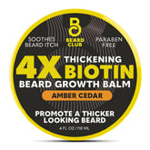 The Beard Club Biotin Beard Balm en bouteille pour nourrir et lisser la barbe.