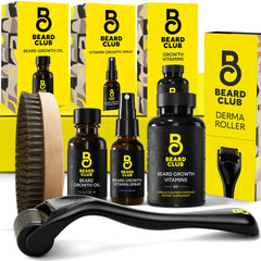 The Beard Club Derma Roller avec aiguilles titane pour rafraîchir la peau du visage.