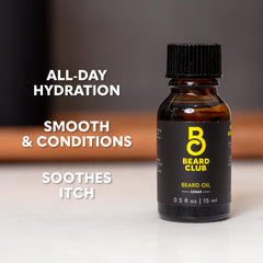 The Beard Club – massage léger sur barbe, démêlage facilité et peau apaisée.