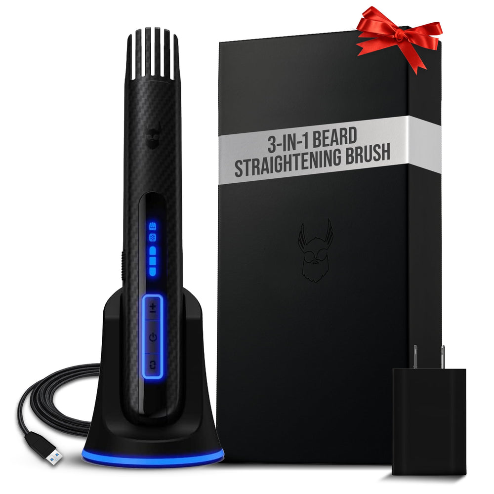 The Beard Struggle Carbon X: brosse chauffante pour lisser et démêler rapidement la barbe.