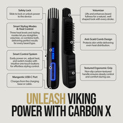 The Beard Struggle Carbon X: ionique anti-frisage pour un fini soigné.