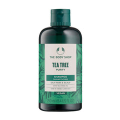 Shampooing purifiant The Body Shop dans un flacon pour cheveux gras.