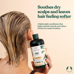 The Body Shop Ginger Scalp Care Conditioner – Etiquette lisible, identification rapide du produit.
