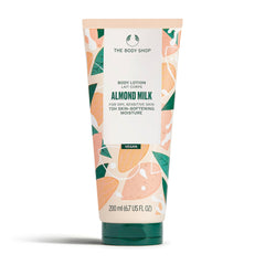 The Body Shop Lait d'amande et miel - bouteille lotion hydratante pour peau sèche.