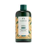 The Body Shop Shampoing Gingembre, bouteille, apaise le cuir chevelu et donne fraîcheur.