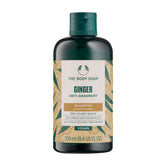 The Body Shop shampooing gingembre dans sa bouteille, rafraîchissant et nettoyant en douceur.