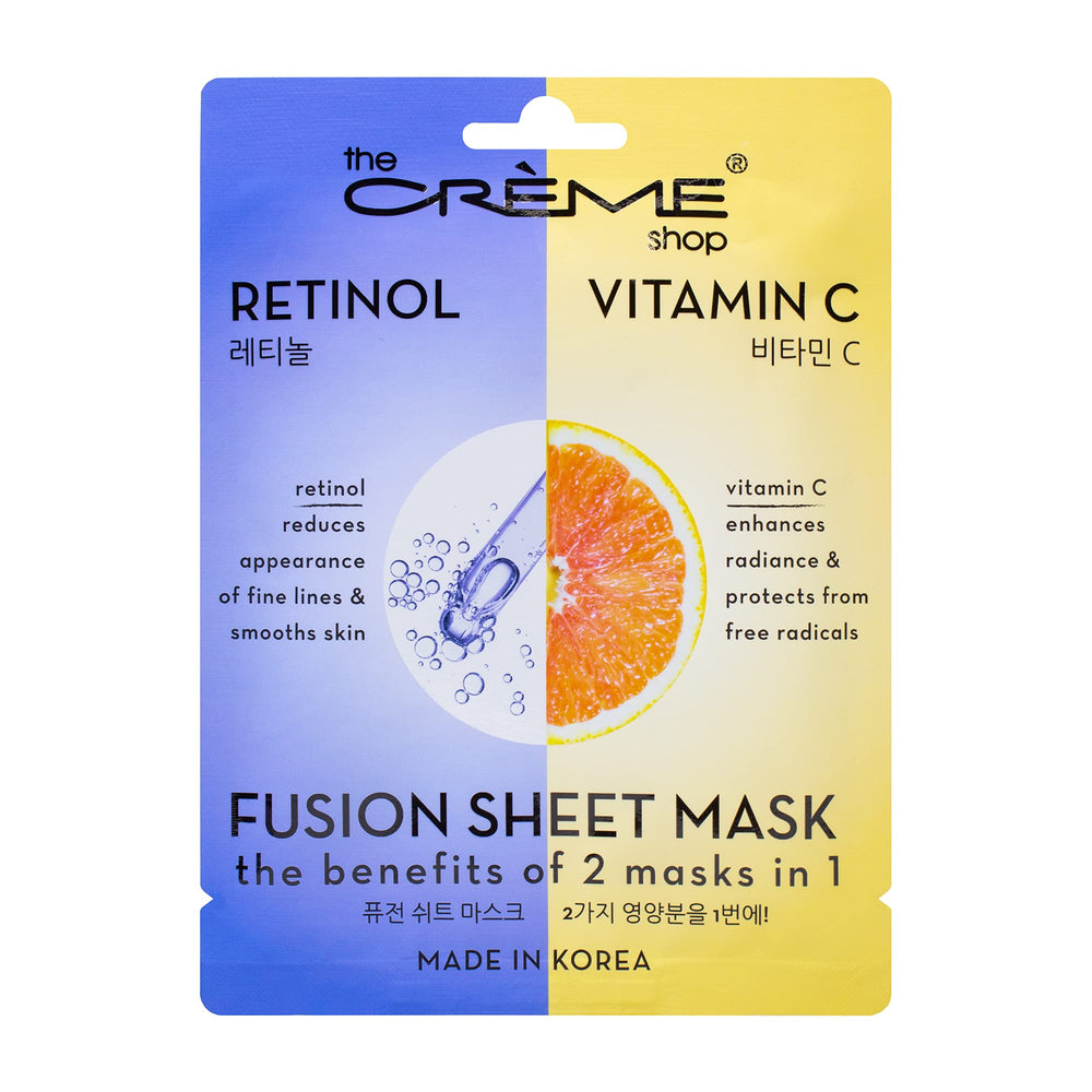 The Crème Shop masque-feuille fusion Rétinol et Vitamine C pour éclat et fermeté