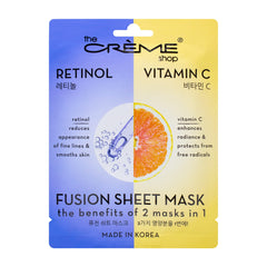 The Crème Shop masque-feuille fusion Rétinol et Vitamine C pour éclat et fermeté