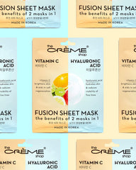 The Crème Shop masque fusion offre hydratation et éclat après utilisation.