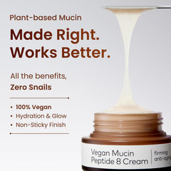The Face Shop 8 Peptide Moisturizer cream texture closeup showcases creamy hydration
