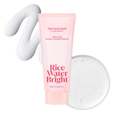 The Face Shop Rice Water Bright – bouteille montrant le duo lait et gel pour démaquillage rapide.