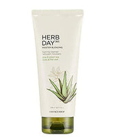 The Face Shop Herb Day 365: mousse nettoyante aloé thé vert, hydratante pour le quotidien.