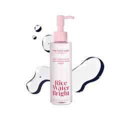 The Face Shop Rice Water Bright Light Cleansing Oil bottle for daily makeup removal.
