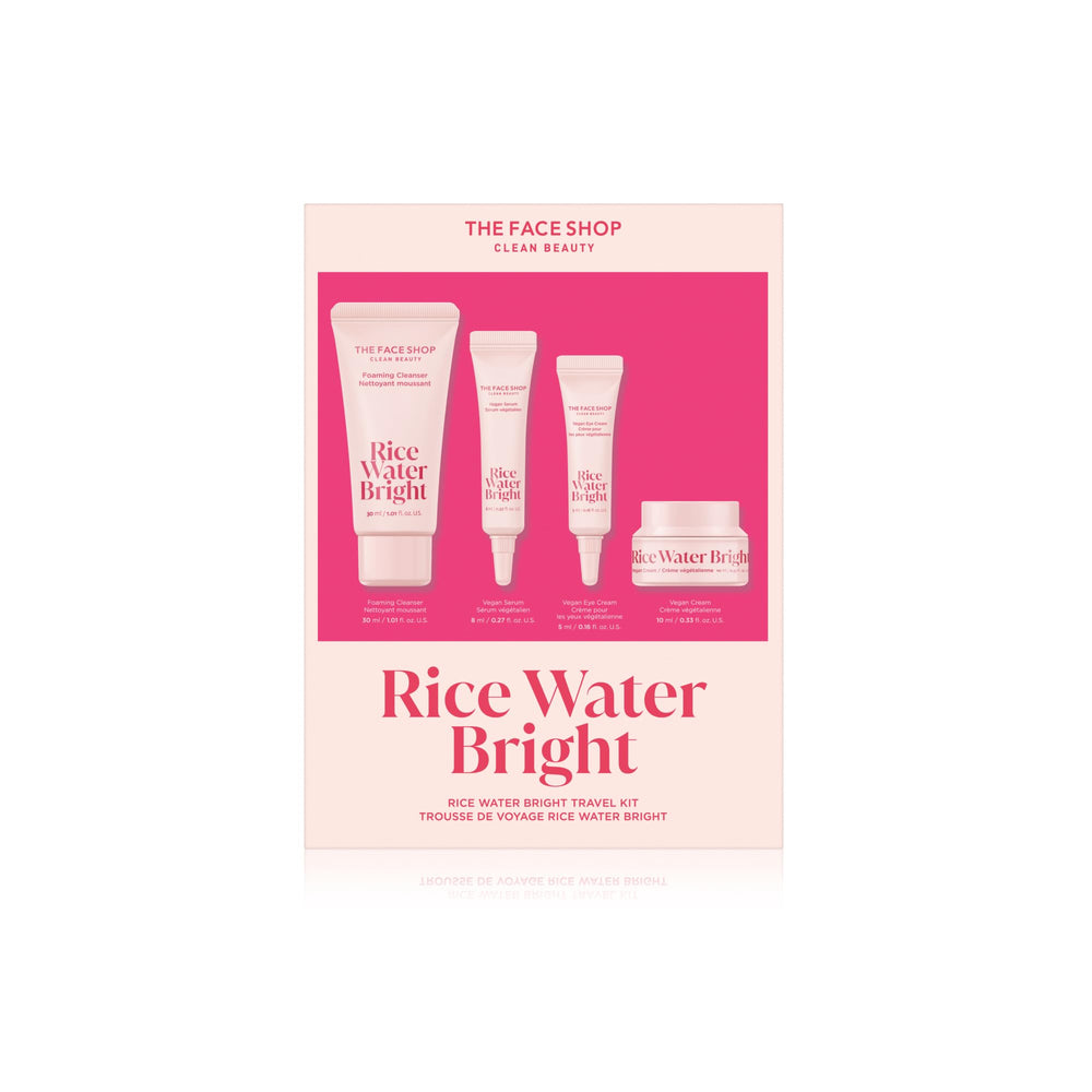 The Face Shop Rice Water Bright Travel Kit packaging shown for on-the-go skincare