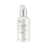Whiteseed The Face Shop, bouteille avec pompe, éclat et hydratation améliorés.