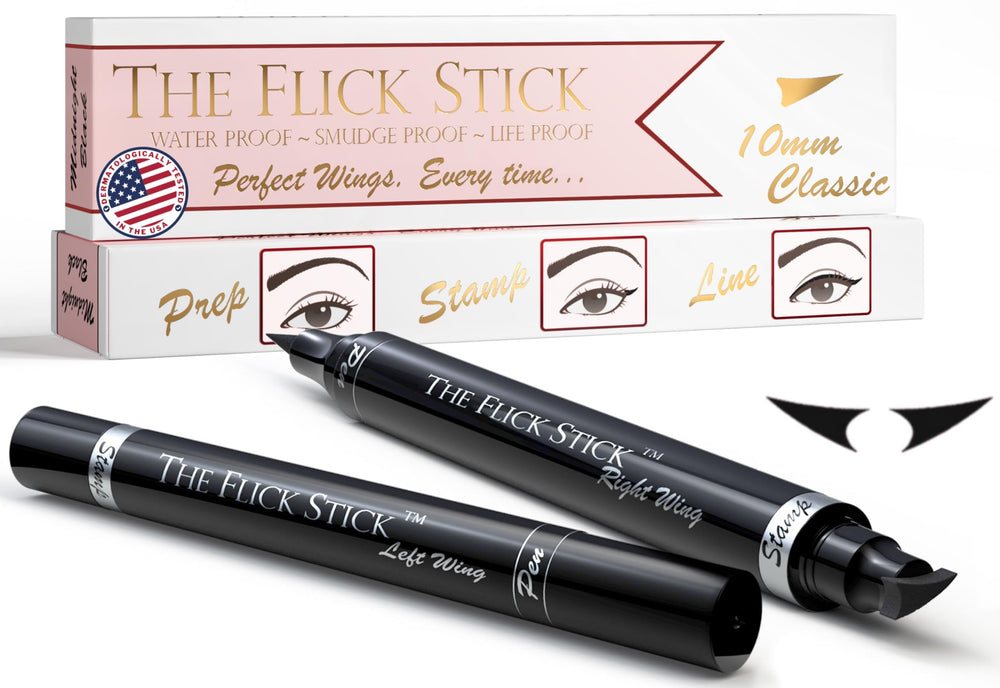 The Flick Stick tampon delineateur d’ailes pour un tracé rapide et précis.