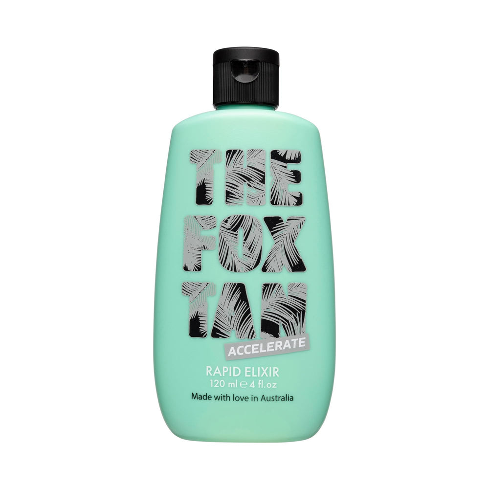 Flacon The Fox Tan Elixir prêt pour bronzage rapide.