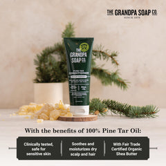 Massage du cuir chevelu avec l’après-shampooing The Grandpa Soap Company, application facile