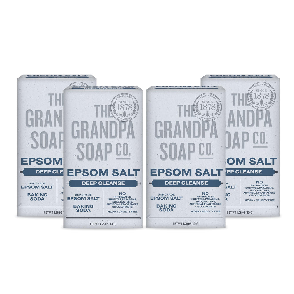 Savon-barre The Grandpa Soap Company au sel d'Epsom — emballage recyclable et soin quotidien