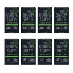 The Grandpa Soap Company – savon goudron-pin emballage en vedette, soin polyvalent.