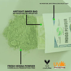 The Henna Guys Indigo: teinte durable et naturelle sans produits chimiques.