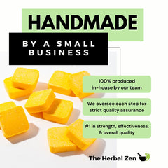 The Herbal Zen bombe-douche senteur-citrus, parfum frais apaisant pour la salle de bains.