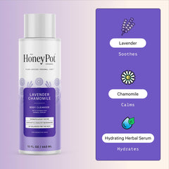 The Honey Pot Company, pompe du gel douche lavande camomille, douche facile et rapide.