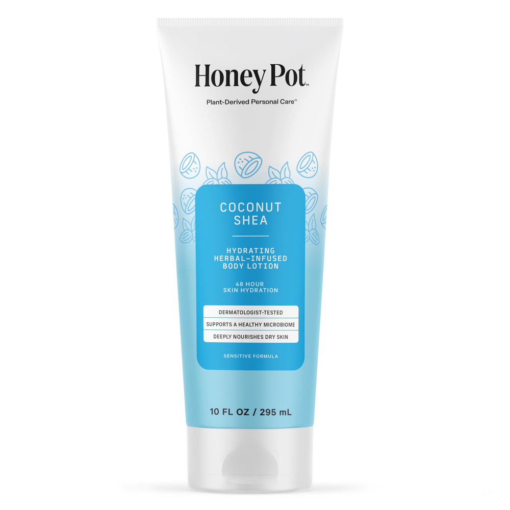 The Honey Pot Company lotion coco karité en flacon, hydratation longue durée.