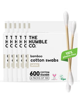 The Humble Co cotons-tiges bambou en paquet 600, pour oreilles et maquillage.