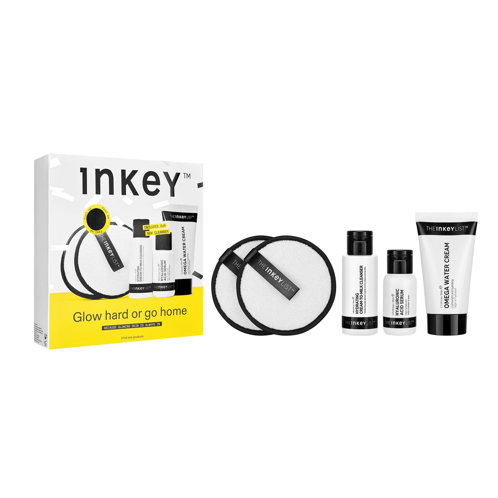 Coffret Glow Hard or Go Home The INKEY List, routine éclat prête à l'emploi.