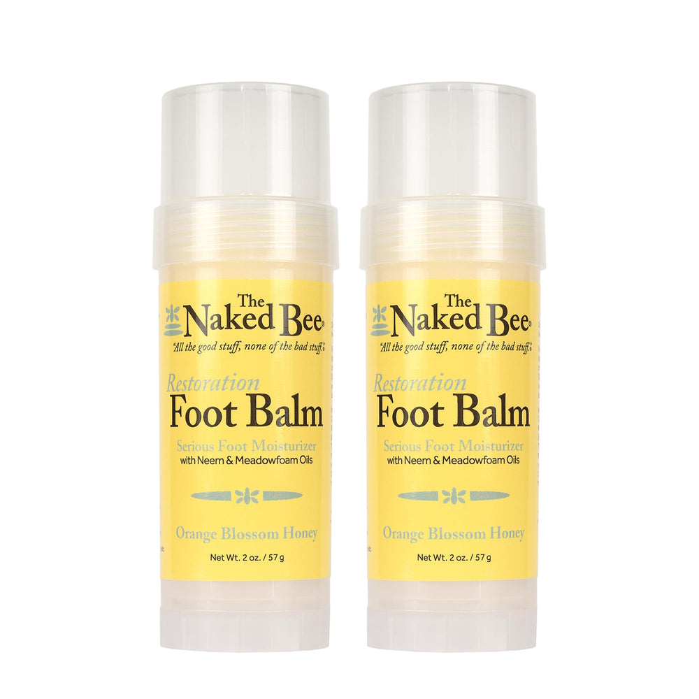 The Naked Bee baume pieds miel orange, application roulante adoucit callosités