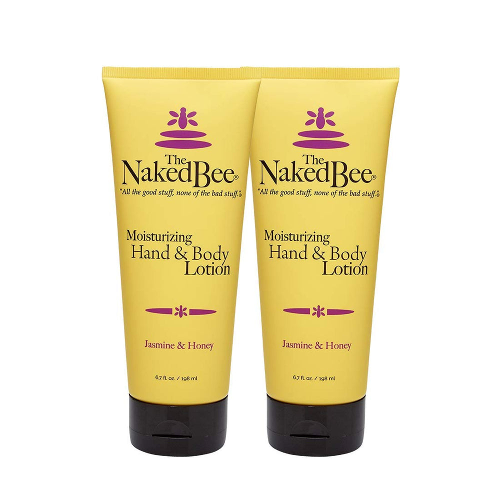 The Naked Bee Jasmine & Honey, bouteille hydratante pour mains et corps, parfum floral doux.