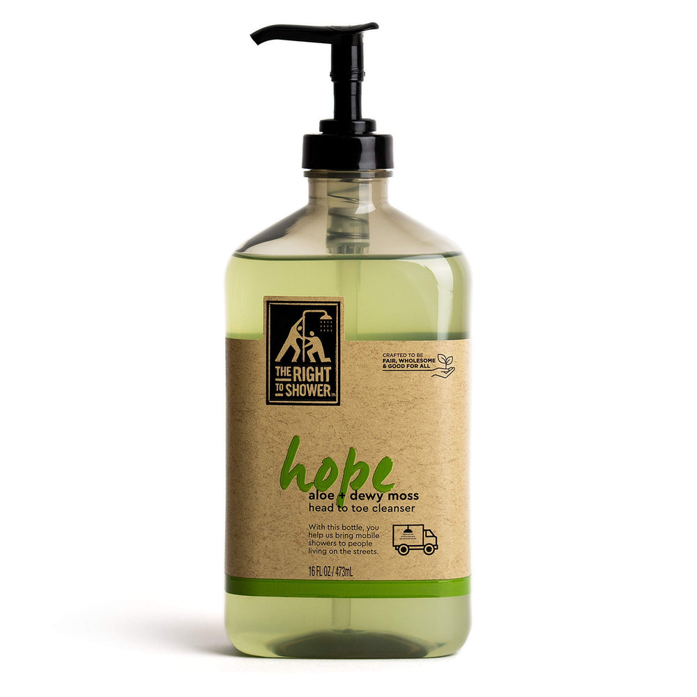 The Right to Shower Hope: bouteille plastique recyclée, usage durable et pratique