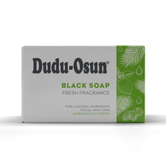 Savon noir Dudu Osun The Roots Naturelle, emballage en 6 paquets, usage quotidien doux.