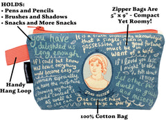 Citations de Jane Austen en script sur The Unemployed Philosophers Guild, livrées avec style.