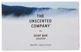 The Unscented Company savon-bar non parfumé, emballage simple, usage familial.